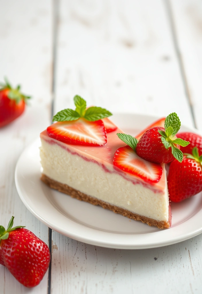 10 Easy Dessert Recipes That Require No Baking - 2. No-Bake Strawberry Cheesecake