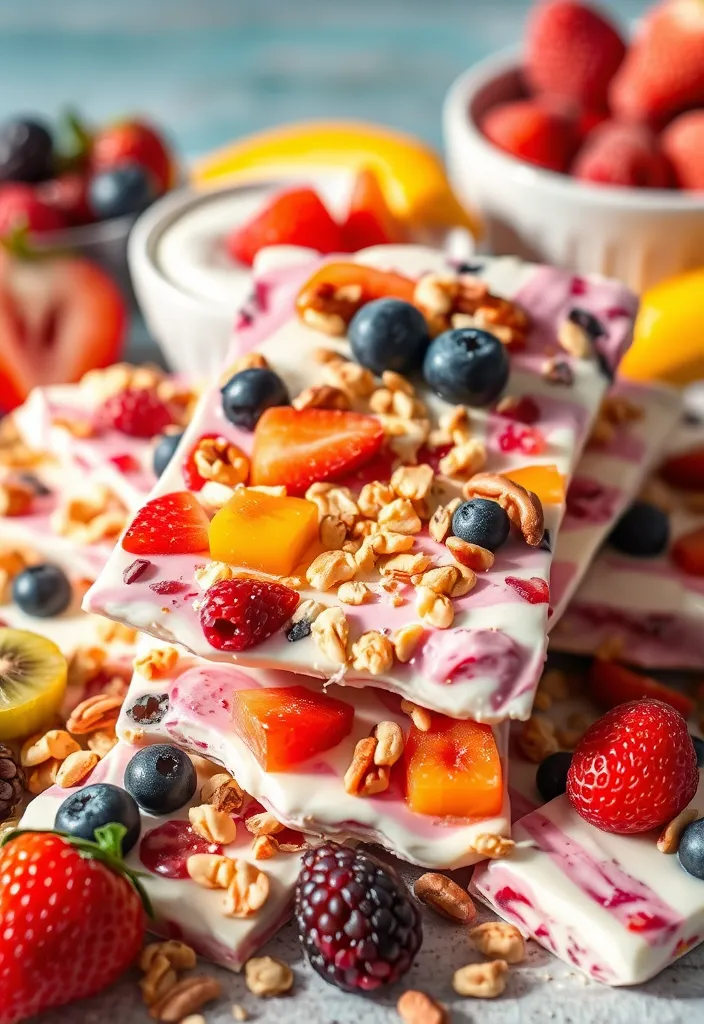 16 Healthy Snack Ideas That Your Kids Will Actually Love (Surprise #8!) - 13. Frozen Yogurt Bark