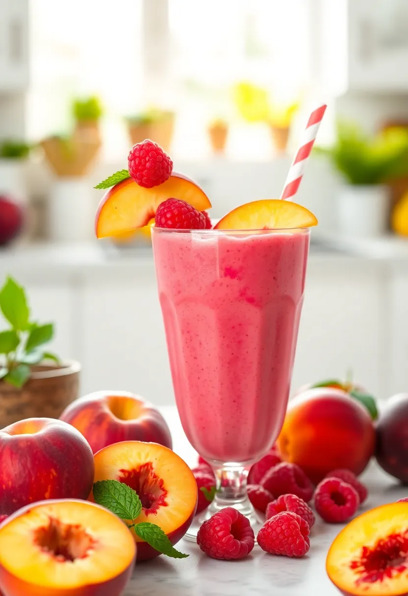 20 Smoothie Recipes That Are So Delicious, You'll Forget They're Healthy (#11 Is a Must-Try!) - 14. Raspberry Peach Smoothie