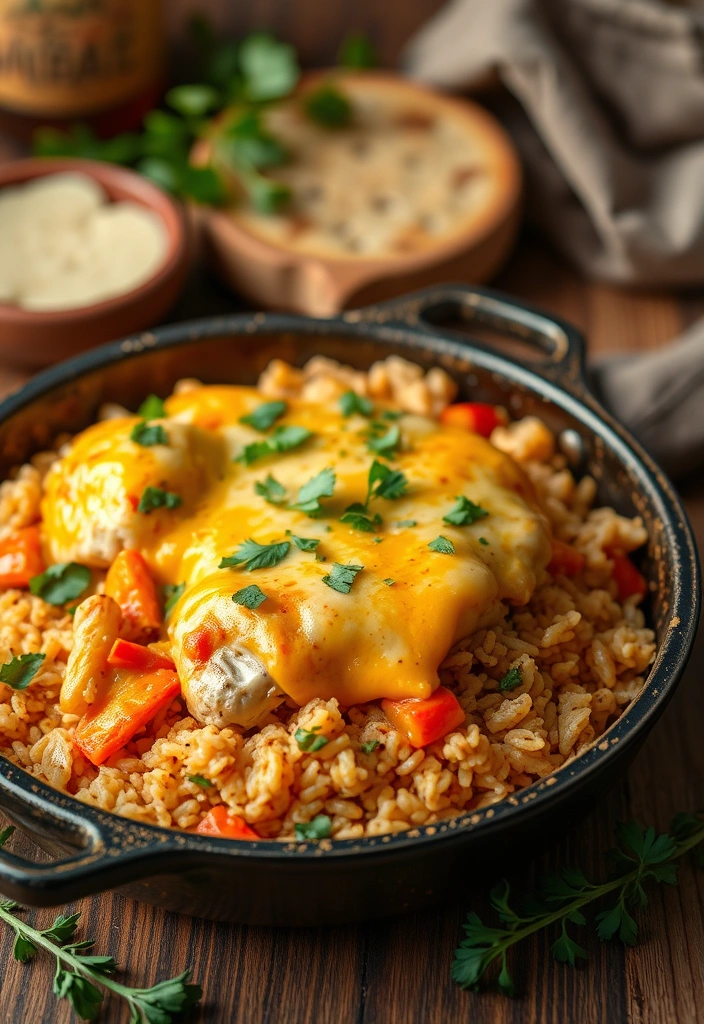 Quick Comfort Food Recipes You Can Make in No Time - 12. One-Pan Cheesy Chicken and Rice