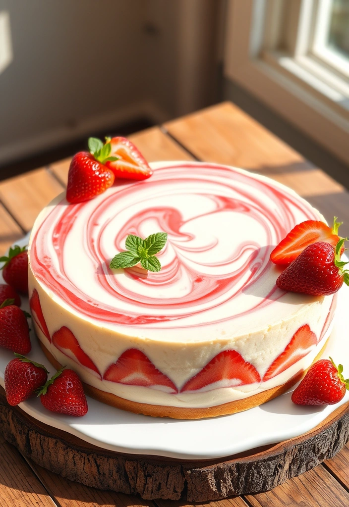 10 Decadent Cheesecake Recipes You’ll Want to Make Tonight - 3. Strawberry Swirl Cheesecake