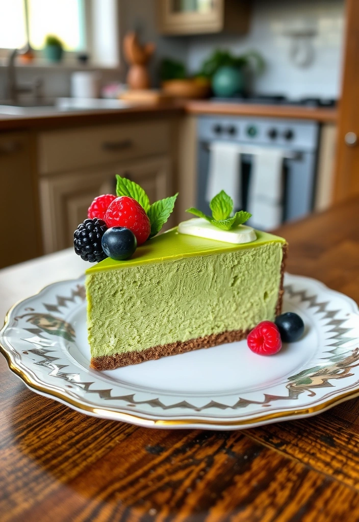 10 Desserts That Will Impress Your Guests - 2. Matcha Green Tea Cheesecake