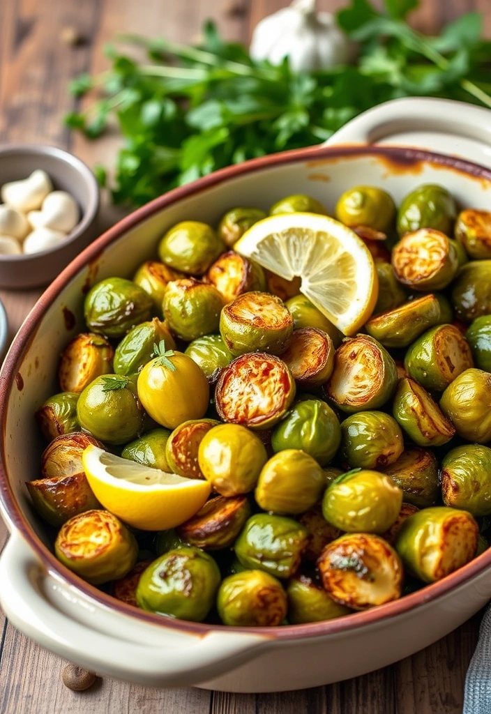 10 Quick Vegetarian Recipes That Burst with Flavor (You Won't Believe #4!) - 10. Lemon Garlic Roasted Brussels Sprouts