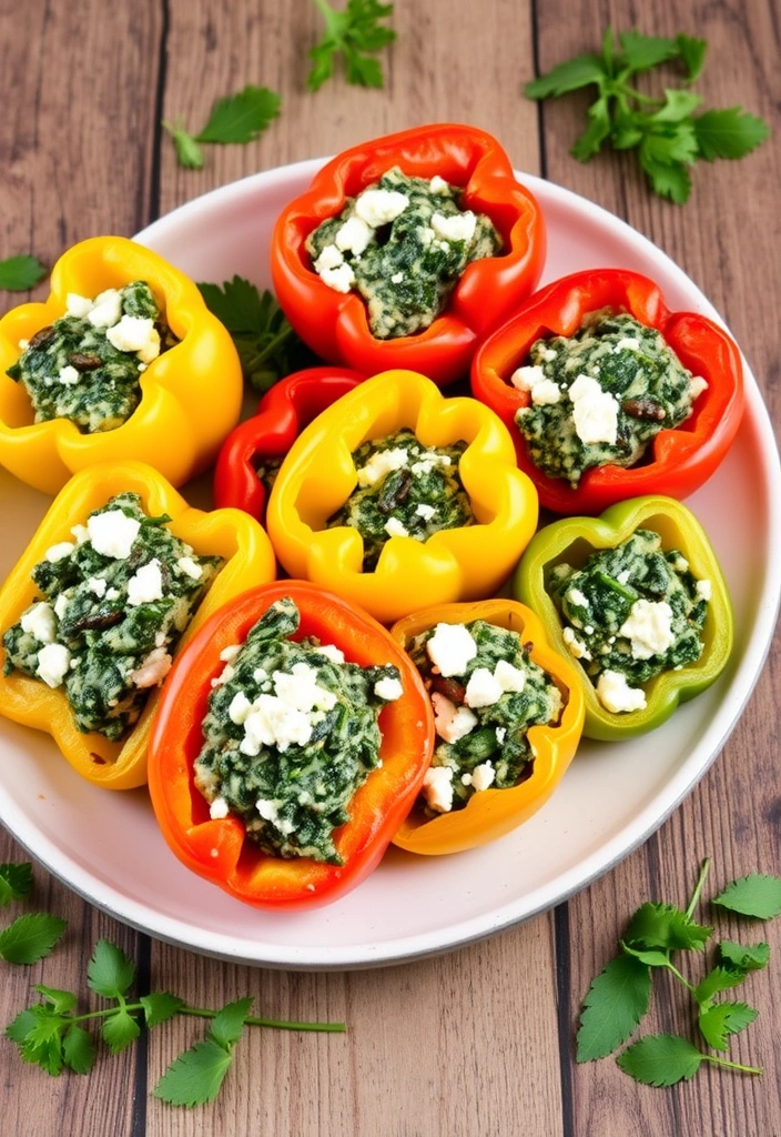 10 Quick Vegetarian Recipes That Burst with Flavor (You Won't Believe #4!) - 7. Spinach & Feta Stuffed Peppers