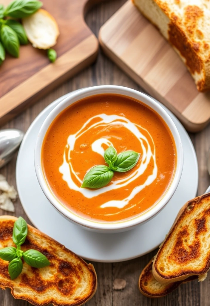 10 Quick Vegetarian Recipes That Burst with Flavor (You Won't Believe #4!) - 9. Creamy Tomato Basil Soup