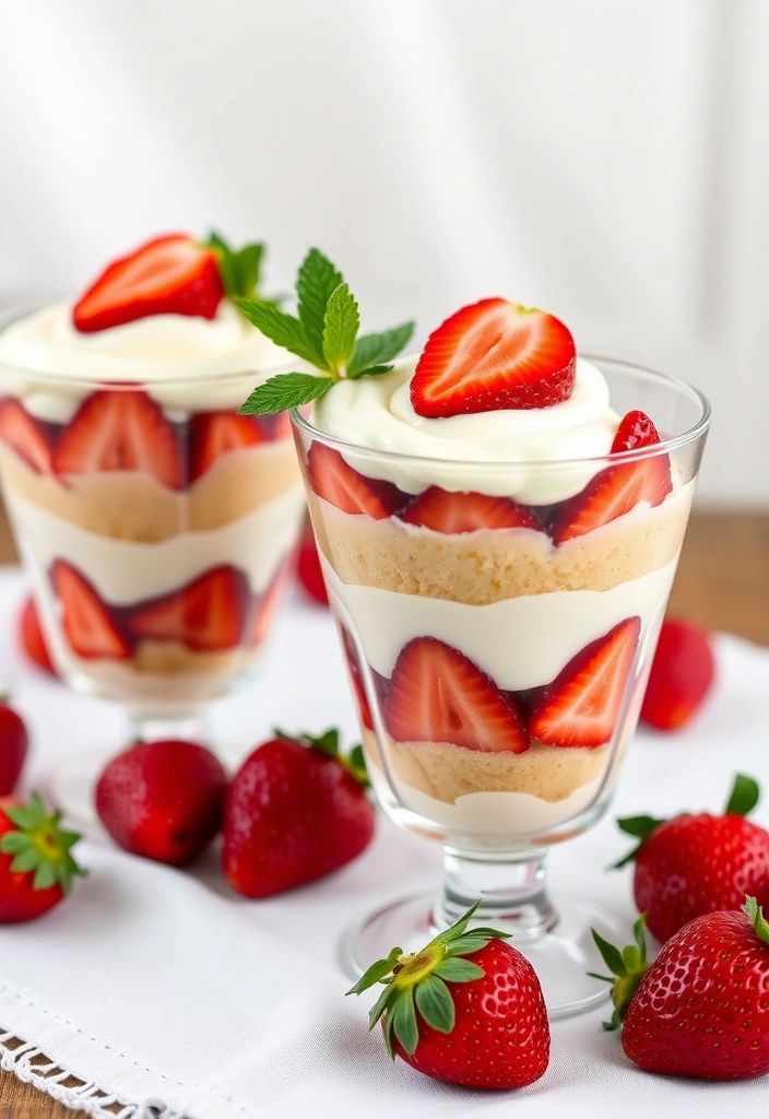 12 Vegan Desserts That Will Blow Your Mind (Prepare to Be Amazed!) - 8. Strawberry Shortcake Parfaits