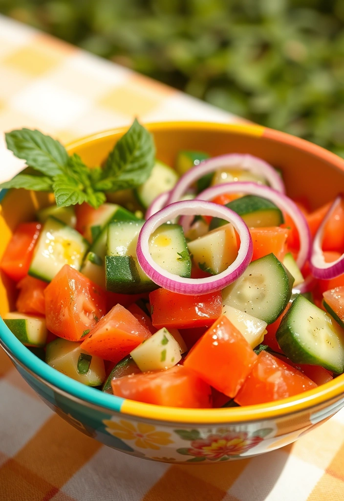 14 Healthy Crowd Recipes That Are Surprisingly Cheap (You’ll Love #4!) - 12. Cucumber and Tomato Salad