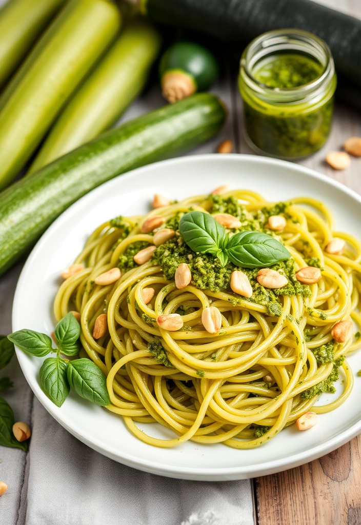 14 Healthy Crowd Recipes That Are Surprisingly Cheap (You’ll Love #4!) - 2. Zucchini Noodles with Pesto