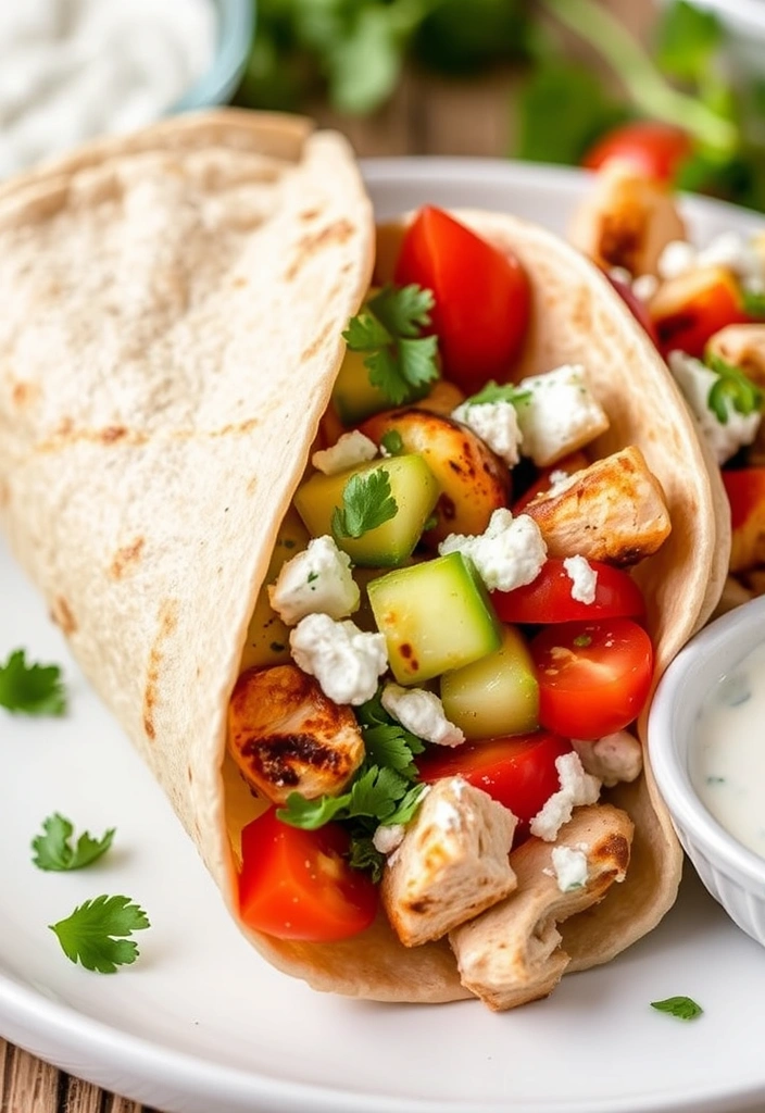 15-Minute Wrap Recipes for an Easy Lunch or Dinner - 1. Mediterranean Chicken Wrap