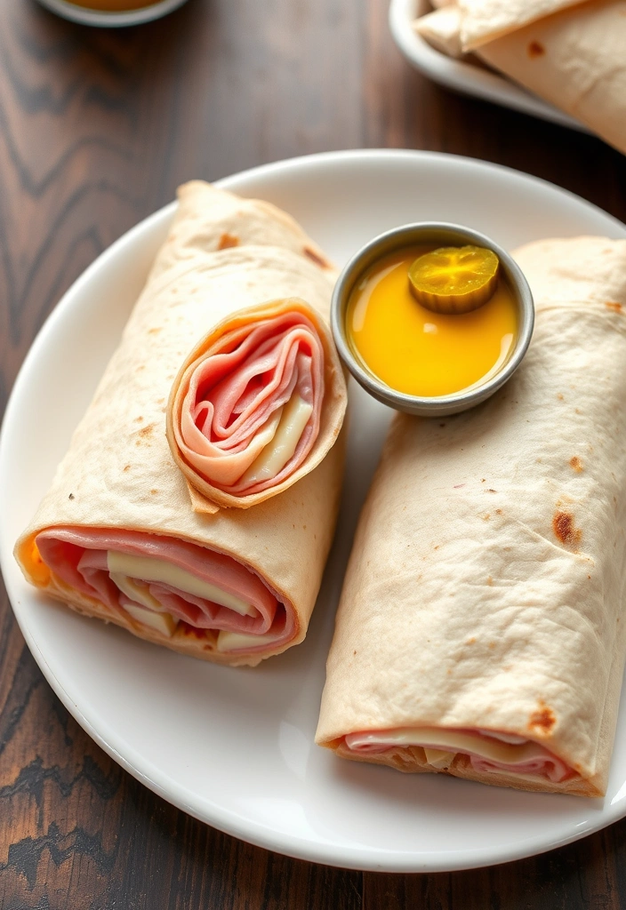 15-Minute Wrap Recipes for an Easy Lunch or Dinner - 11. Ham and Cheese Wrap