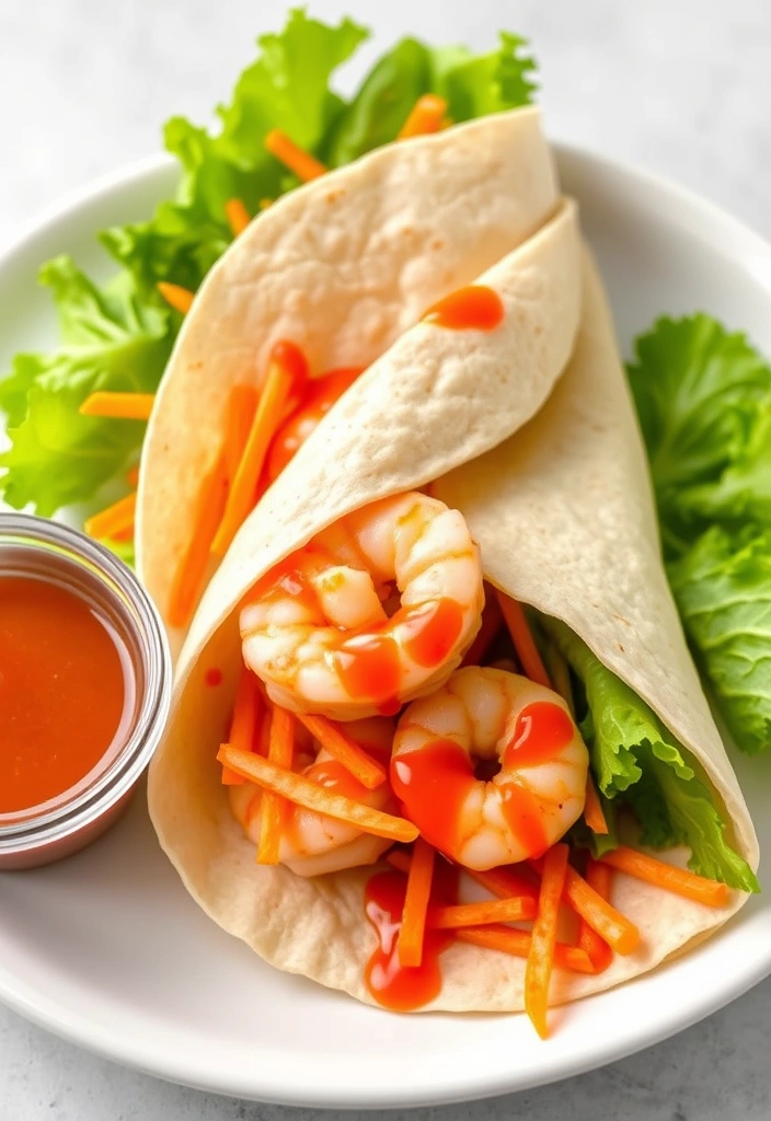 15-Minute Wrap Recipes for an Easy Lunch or Dinner - 4. Spicy Shrimp Wrap