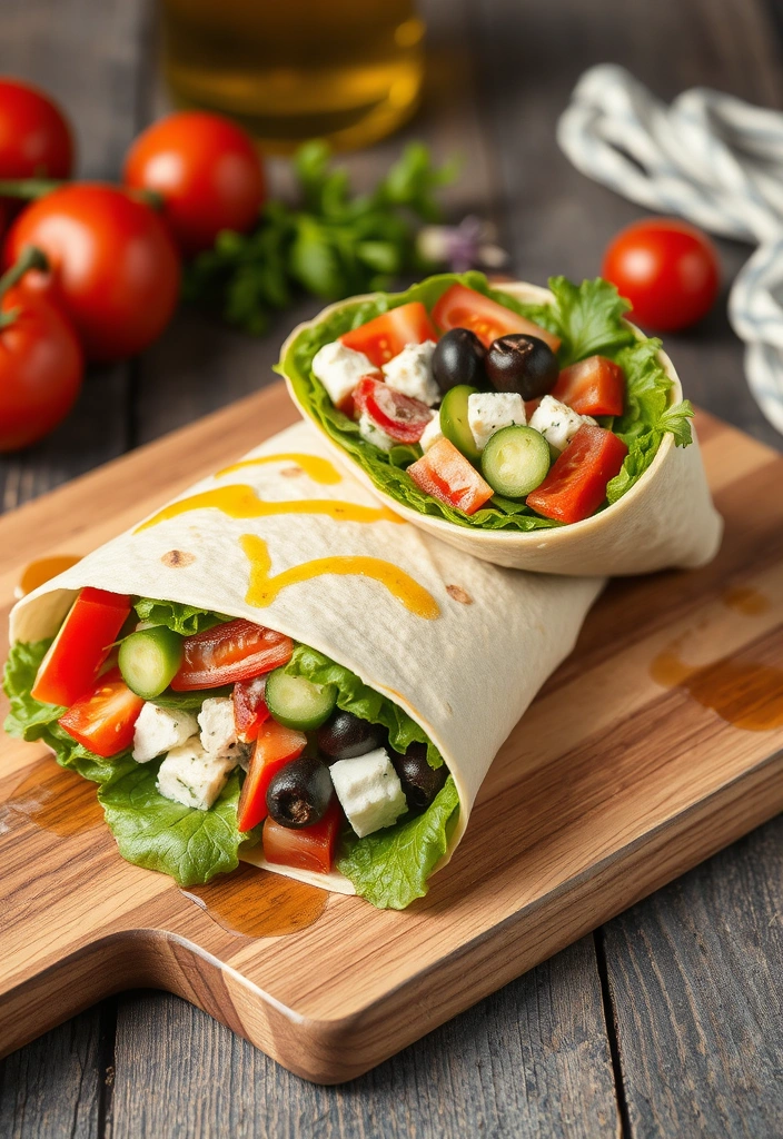 15-Minute Wrap Recipes for an Easy Lunch or Dinner - 9. Greek Salad Wrap