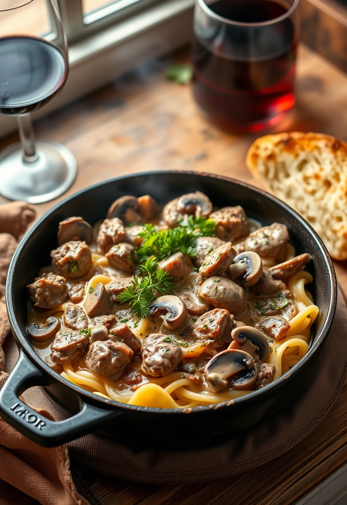 20-Minute Skillet Dinners for the Entire Family - 3. Quick Beef Stroganoff