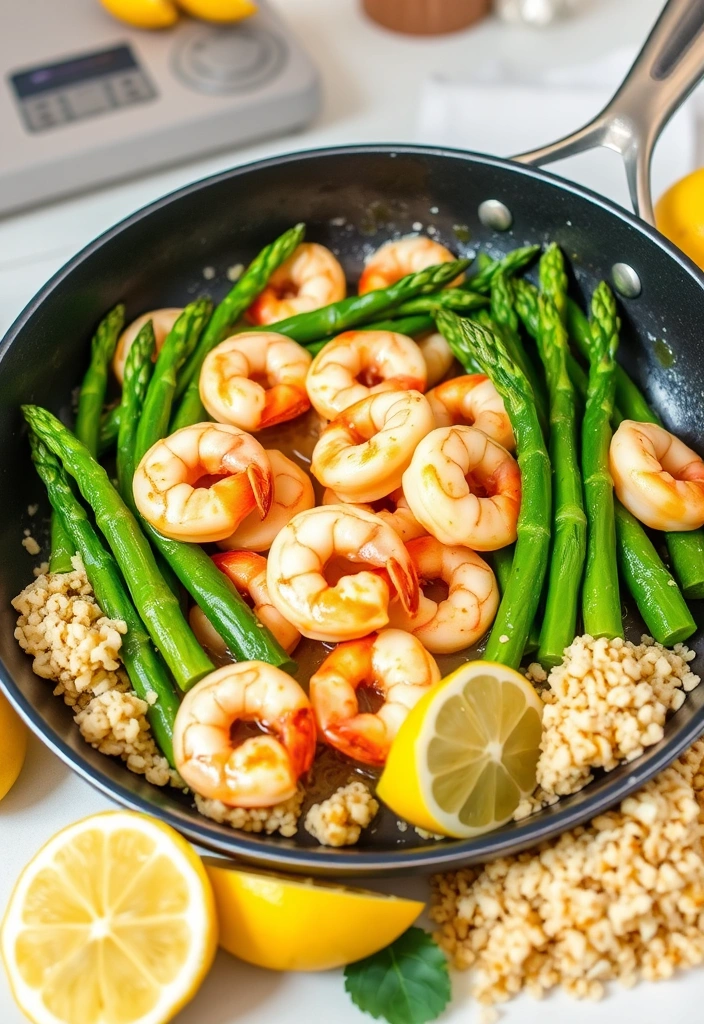 20-Minute Skillet Dinners for the Entire Family - 4. Lemon Garlic Shrimp and Asparagus