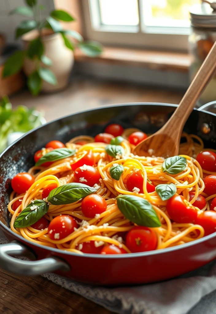 20-Minute Skillet Dinners for the Entire Family - 6. One-Pan Tomato Basil Pasta