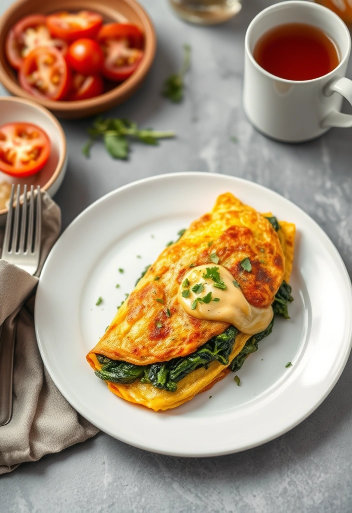 7-Day Make-Ahead Meal Plan for Stress-Free Dinners - Day 7: Spinach and Feta Omelette