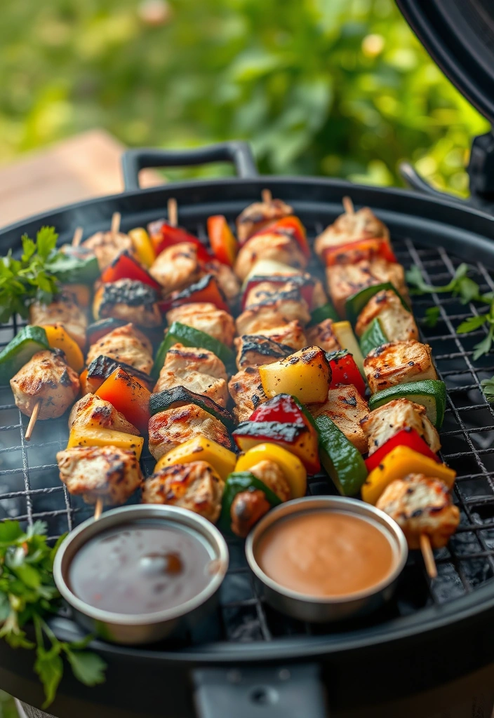 7 Quick Healthy Recipes for Weight Loss - 5. Grilled Chicken & Veggie Skewers