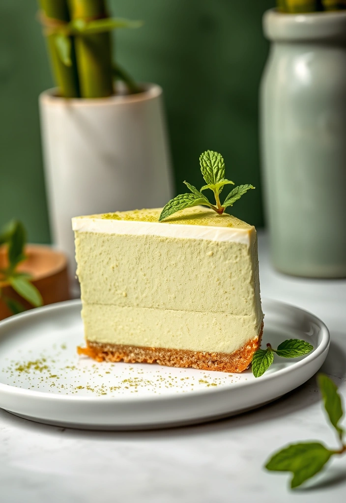 7 Simple Cheesecake Recipes for Beginners - 7. Matcha Green Tea Cheesecake