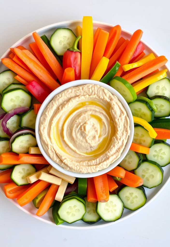 Healthy Quick Recipes You Can Make in 15 Minutes or Less - 12. Hummus and Veggie Platter