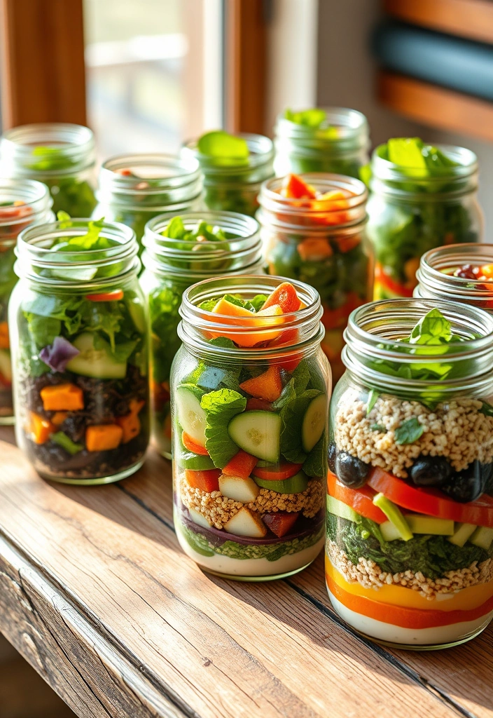 How to Prep a Week’s Worth of Lunches in Just 2 Hours - 1. Mason Jar Salads: Layered Perfection