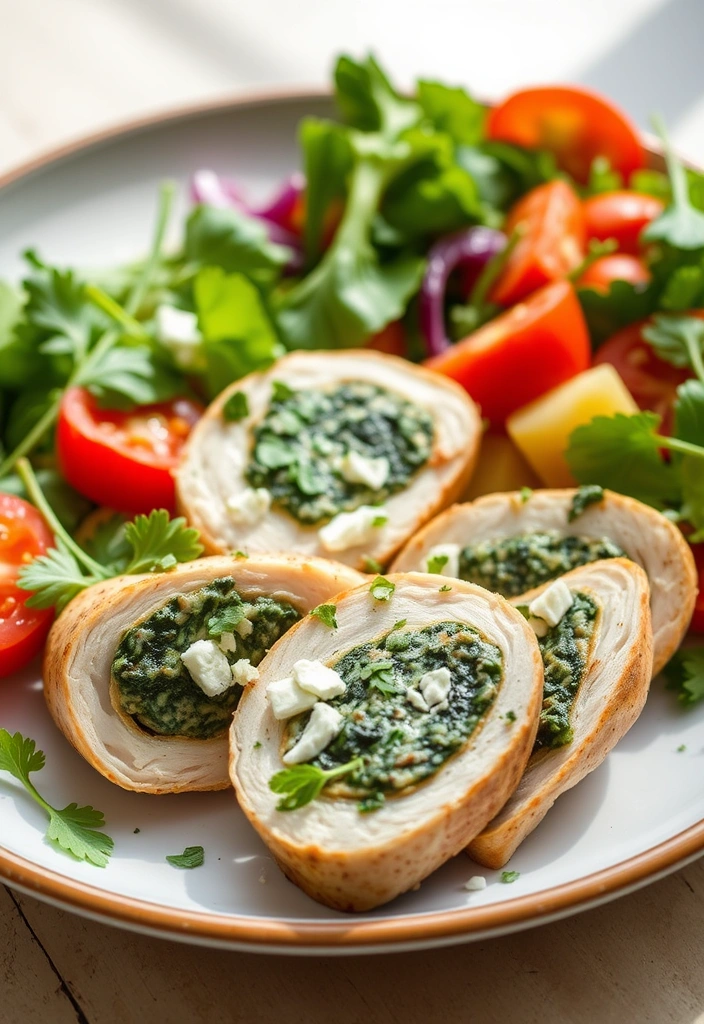 Quick 3-Ingredient Recipes for Busy Days - 7. Spinach and Feta Stuffed Chicken