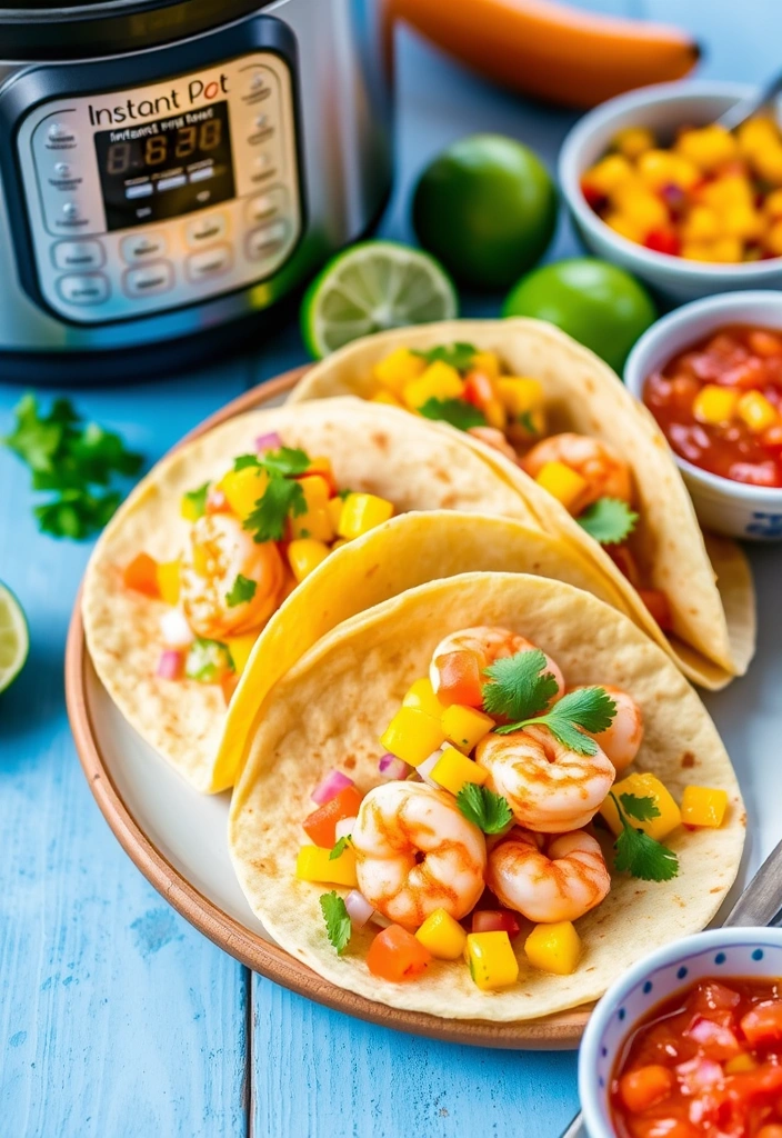 Quick Instant Pot Recipes for Dinner in a Flash - 6. Shrimp Tacos with Mango Salsa