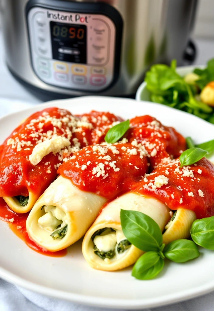 Quick Instant Pot Recipes for Dinner in a Flash - 9. Spinach and Ricotta Stuffed Shells