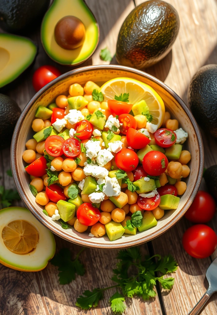 The Cheapest Protein-Packed Meals You Can Make at Home - 1. Chickpea Salad with Feta and Avocado